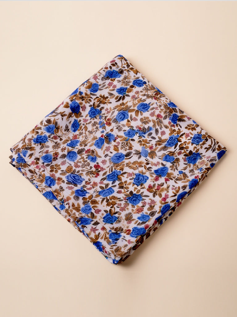 طرحة شيفون مطبوعة (نقشة ورود)