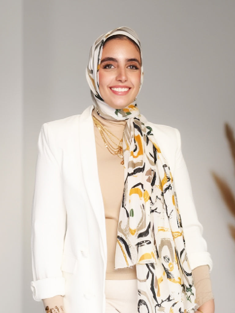 طرحة شيفون مطبوعة (نقشة مودرن)