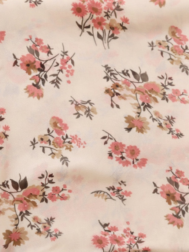 طرحة شيفون مطبوعة (نقشة ورود روز)