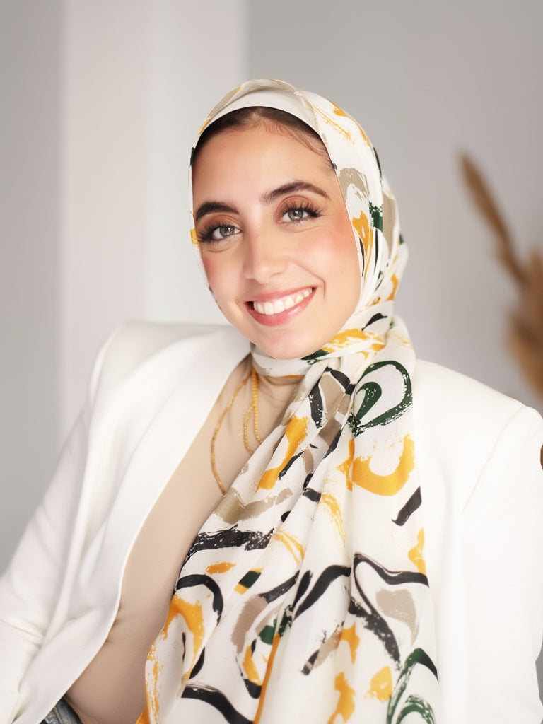 طرحة شيفون مطبوعة (نقشة مودرن)