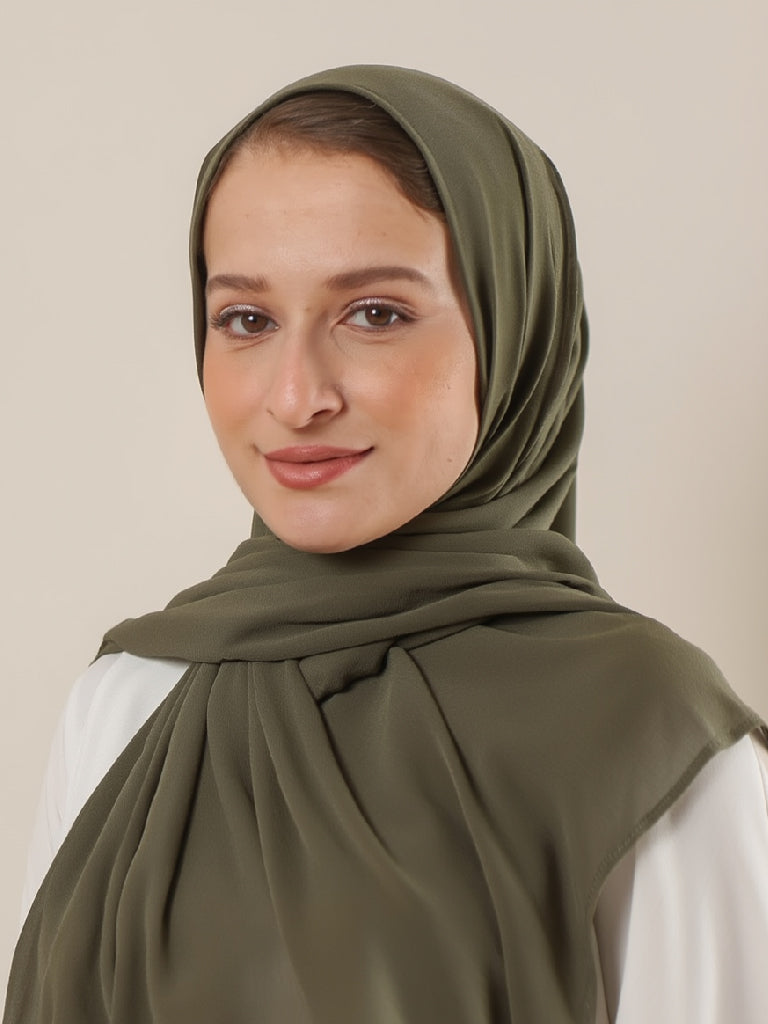 طرحة شيفون سادة | زيتي